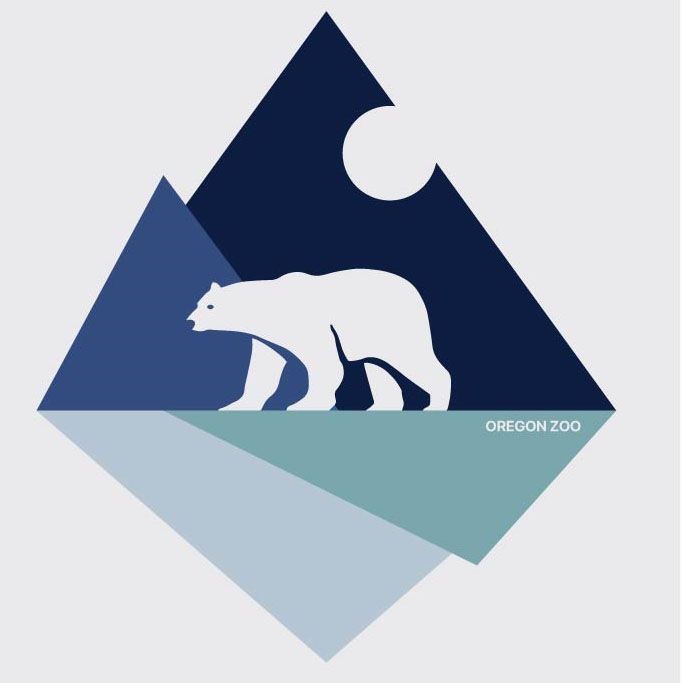 Kids Geometric Mountain Polar Bear Baseball Tee - Oregon Zoo