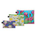 Desert Botanical Garden Superbloom Recycled Pouch Set featuring three eco-friendly zippered pouches of varying sizes with colorful cactus and wildflower illustrations.