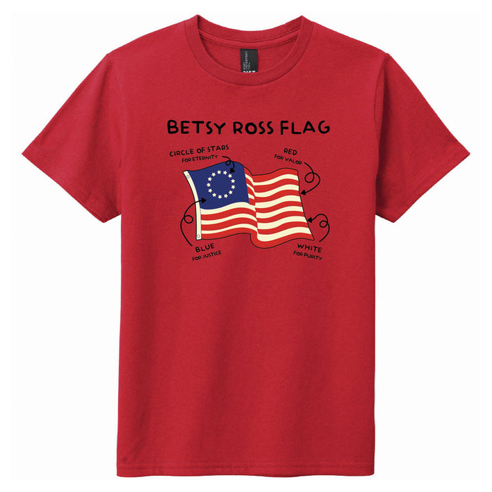 Betsy Ross House Flag Breakdown Youth T-Shirt