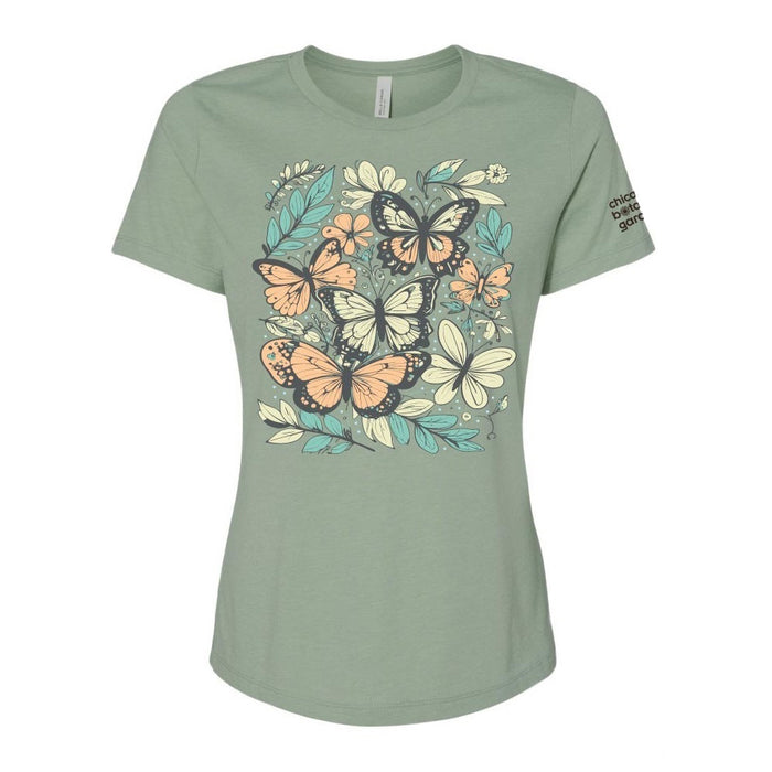 Chicago Botanic Garden Embroidered Butterfly Women's T-Shirt