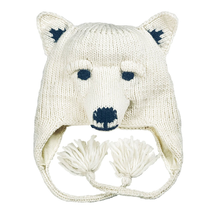 Knitted Polar Bear Youth Hat