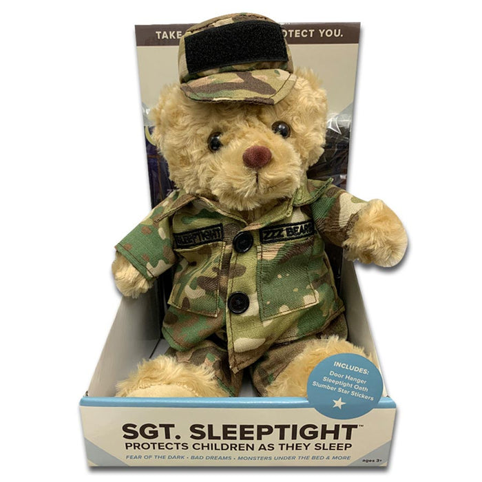 Stuffed Animal Plush Sleep Tight Army Teddy Bear