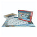 A 1000-piece Country Cardinals puzzle in progress, featuring a winter scene of birds in a snowy landscape, shown with its box and a tray of loose pieces.