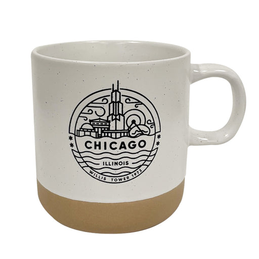 White & Stone Mug - Chicago Illinois, Willis Tower 1973