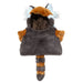 The Plushy's Closet Red Panda Costume is a soft, eco-friendly hooded outfit with brown, orange, black, and white plush fur, pointed ears, and a striped tail—perfect as a unique wildlife-themed gift.