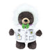 Plushy's Closet Scientist Costume features a plush bear in a white lab coat with science-themed designs, a green bow tie, and fluffy hood. This educational toy stands upright with a friendly face, perfect for inspiring young scientists.
