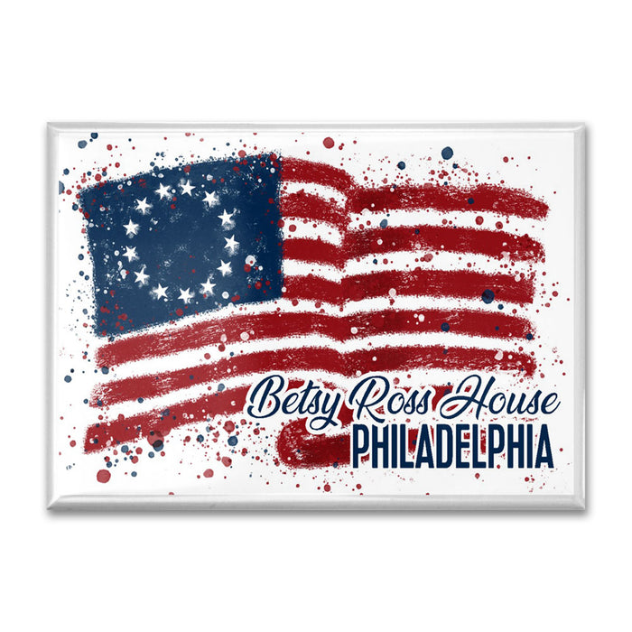 Betsy Ross House Watercolor Flag Magnet