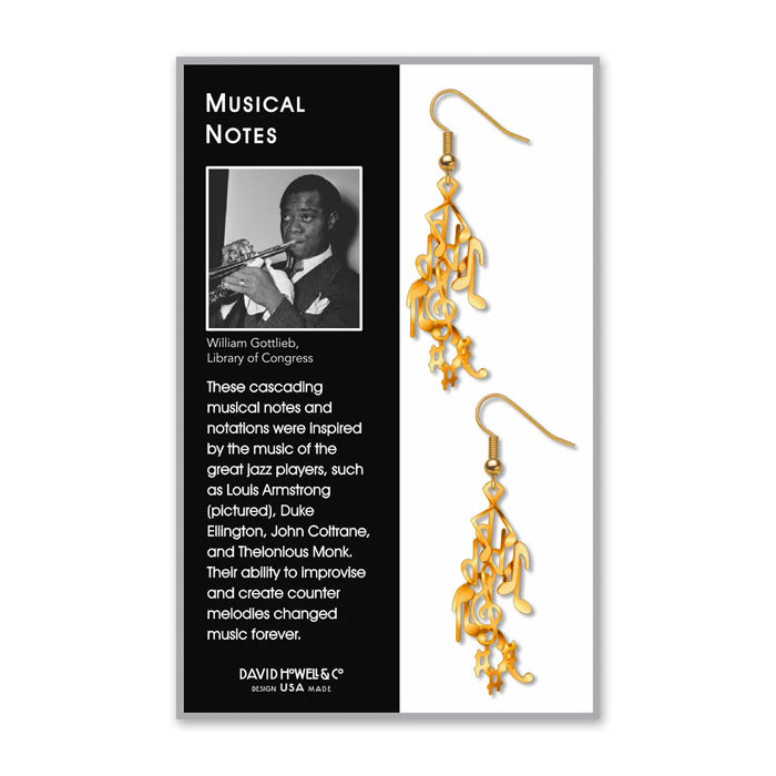 Musical Notes Gold Earrings