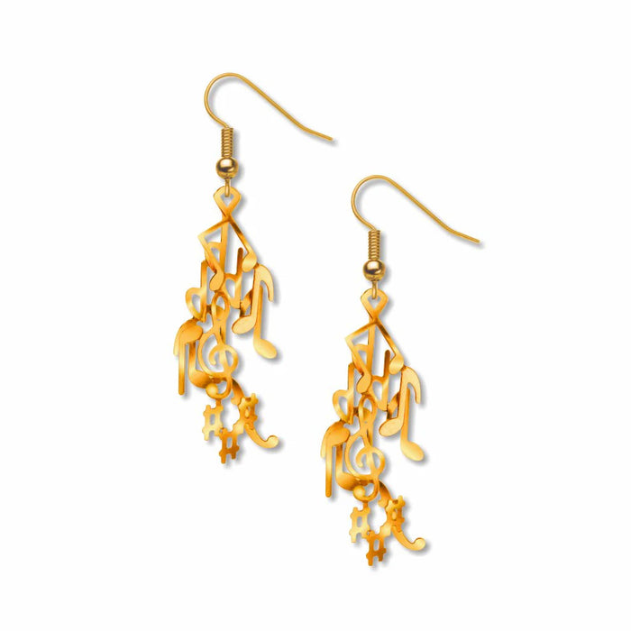 Musical Notes Gold Earrings