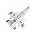 InAir Modern Jet Fighter - 4-piece Set: Features a toy model of a white US Air Force jet with red, white, and blue accents, viewed from above. Ideal for collectors of toy airplane models, the aircraft displays USAF and United States Air Force markings on its body and wings.