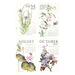 Four calendar pages from the Susan Lanzano, A Year in Botanical Art: 2027 Calendar for June, July, August, and October, each featuring a detailed botanical art illustration of flowers and plants.