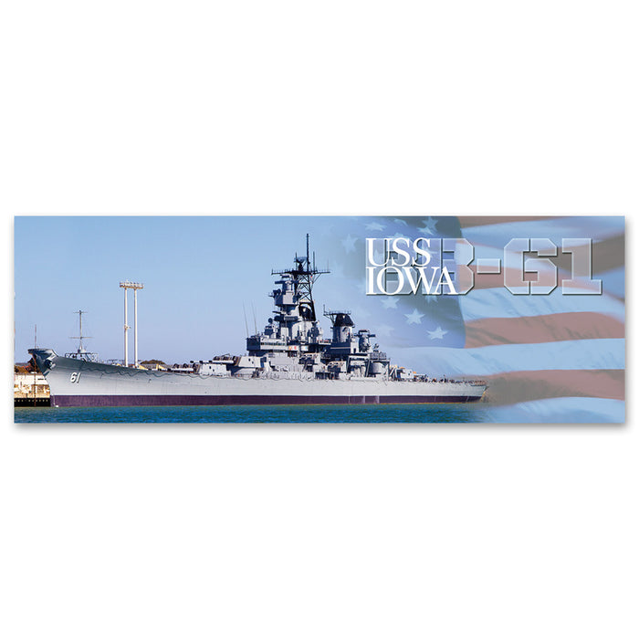 Battleship IOWA Pier Docked Panoramic Magnet