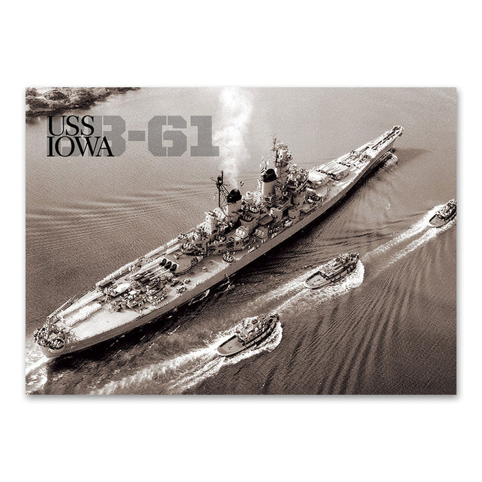 Battleship IOWA Sepia At Sea Badge Magnet