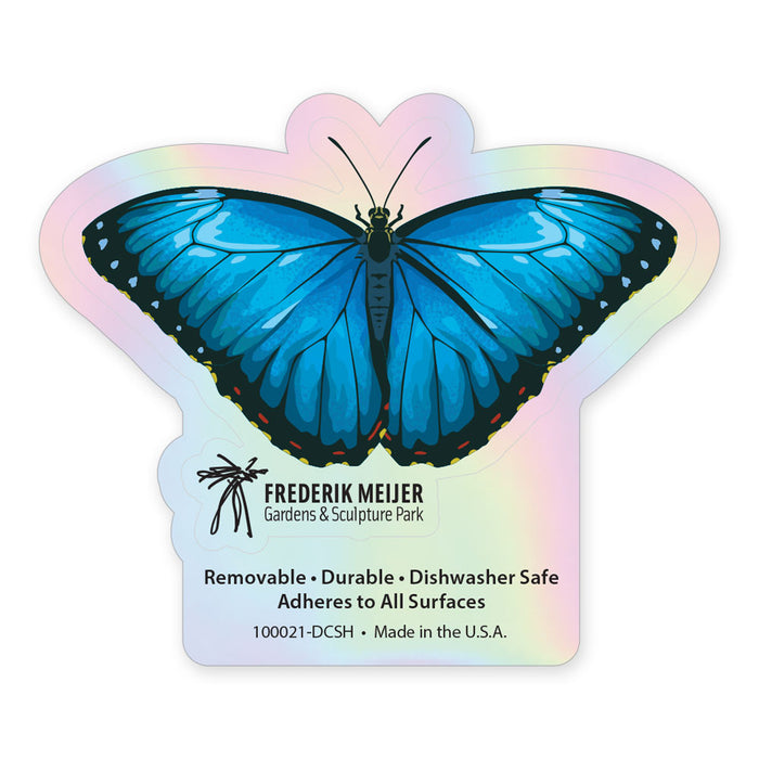 Frederik Meijer Gardens & Sculpture Park Blue Morpho Butterfly Holographic Sticker