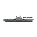 Side view illustration of the USS Midway aircraft carrier with detailed planes on its deck, featuring “USS MIDWAY” in bold lettering alongside the ship. This USS Midway Museum Large Foil Magnet makes a perfect San Diego souvenir and a distinctive keepsake inspired by the iconic USS Midway Museum.