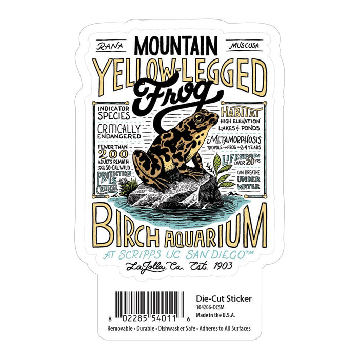 Birch Aquarium Mountain Yellow Frog Sticker