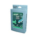 A blue box of Seattle Aquarium Old Stove Brewing Co. Playing Cards, created in partnership with Old Stove Brewing Co. and the Seattle Aquarium, displays illustrated sea animals such as a shark and seal on the front. The box features a hanging tab and the words “PLAYING CARDS” repeated along the sides and top.