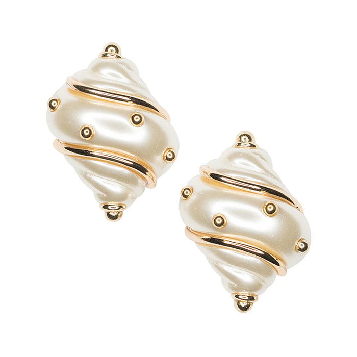 Jackie Kennedy Onassis Shell Clip-On Earrings