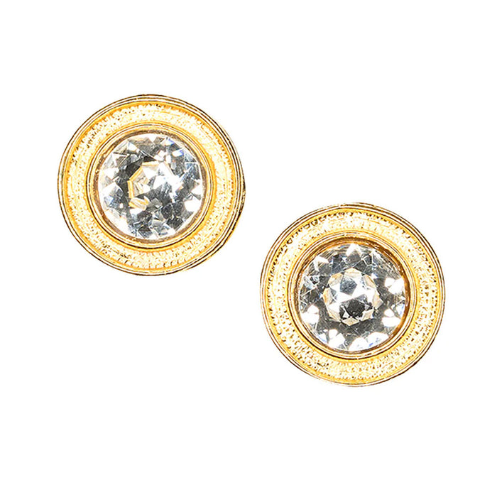 Jackie Kennedy Onassis Button Clip-On Earrings