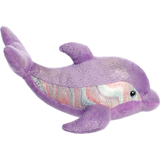 stuffed animal sparkle purple dolphin sustainable eco plush
