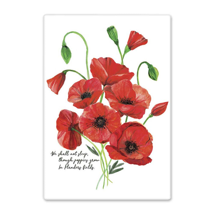 We Shall Not Sleep Flanders Field Poppies Tea Towel