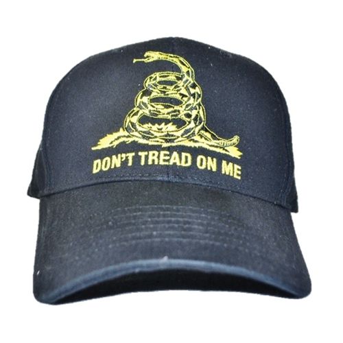 Don't Tread on Me Rattlesnake Black Ball Cap Hat