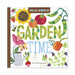 Cover of the board book Hello, World! Garden Time: A Book of Plants and Gardening for Kids, illustrated with a strawberry, sunflower, tomato, pea pod, bee, watering can, flower, ladybug, and berries.