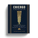 Book cover for Chicago Cocktails: An Elegant Collection of Over 100 Recipes Inspired by the Windy City (City Cocktails). The cover features a gold cocktail glass with a city map design, a blue background, and gold text and lines. The subtitle highlights over 100 cocktail recipes inspired by Chicago, and the book also includes bartender profiles that celebrate the city’s vibrant cocktail scene.
