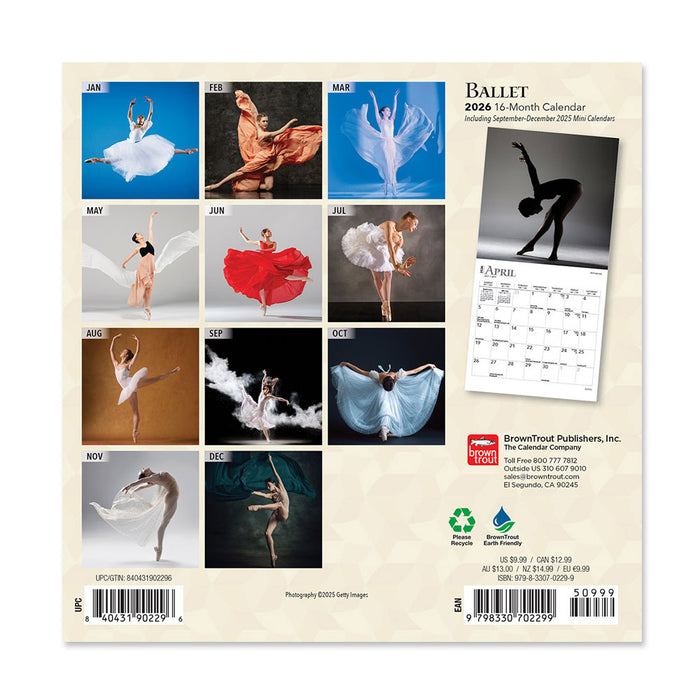 Ballet 2026 Mini Wall Calendar