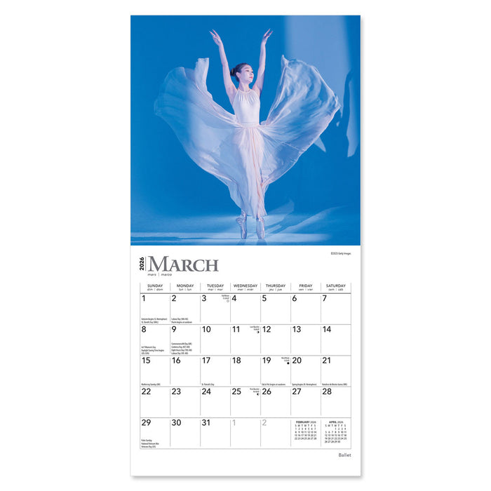 Ballet 2026 Mini Wall Calendar
