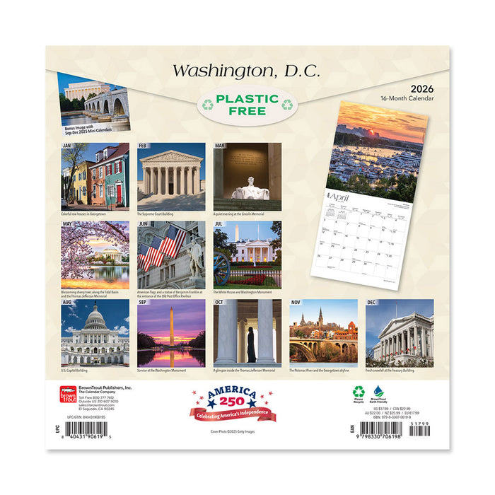 Washington DC 2026 Wall Calendar