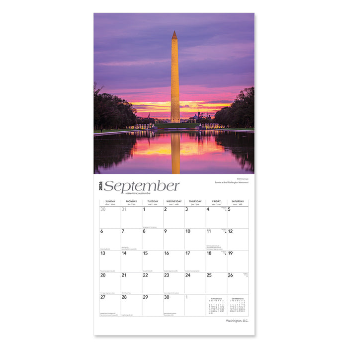 Washington DC 2026 Wall Calendar