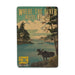 A Ford’s Theatre Come from Away Where the River Meets Post Card featuring a historic keepsake illustration of a moose near a lake and trees, with the text Where the River Meets the Sea at the top and Come From Away Ford’s Theatre at the bottom.