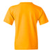 A plain, short-sleeved orange Tulsa Zoo Est. 1928 Logo Youth T-Shirt is shown from the back against a white background—an ideal choice for young wildlife enthusiasts visiting the Tulsa Zoo.