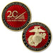 Celebrate the legacy of the Marine Corps with two stunning commemorative coins. The first, the National Museum of the Marine Corps 20th Anniversary Coin, proudly displays “2006-2026” to mark two decades of honor and service. The second coin features the iconic Marine Corps emblem and Semper Fidelis motto on a vivid red, gold, and black background. Perfect for honoring proud service or enhancing your National Museum of the Marine Corps collection, these remarkable pieces are must-have collectibles for any