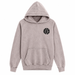 Taupe Seattle Aquarium Regenerate Hooded Sweatshirt featuring Paige Pettibon art, with a kangaroo pocket and a circular chest graphic that reads REGENERATE.