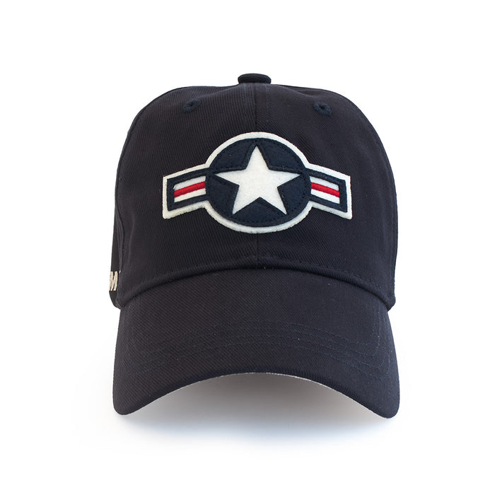 Navy blue USS Midway Museum USST Cap featuring an embroidered white star in a circle emblem on the front.