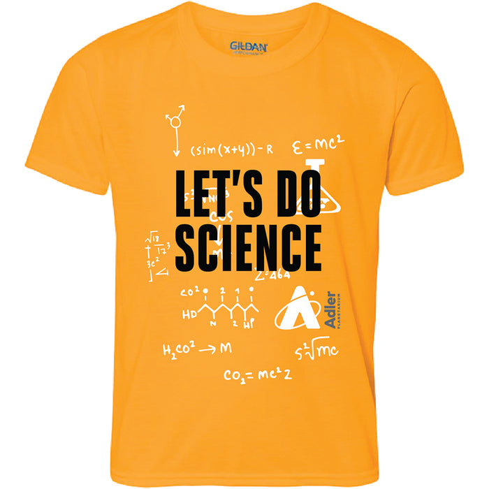 Kids Let's Do Science Tee with Adler Planetarium Logo and Mathematics equations