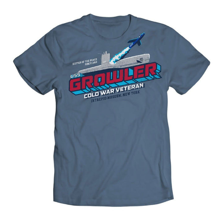 Adult USS Growler Cold War Veteran Intrepid Museum T-Shirt.