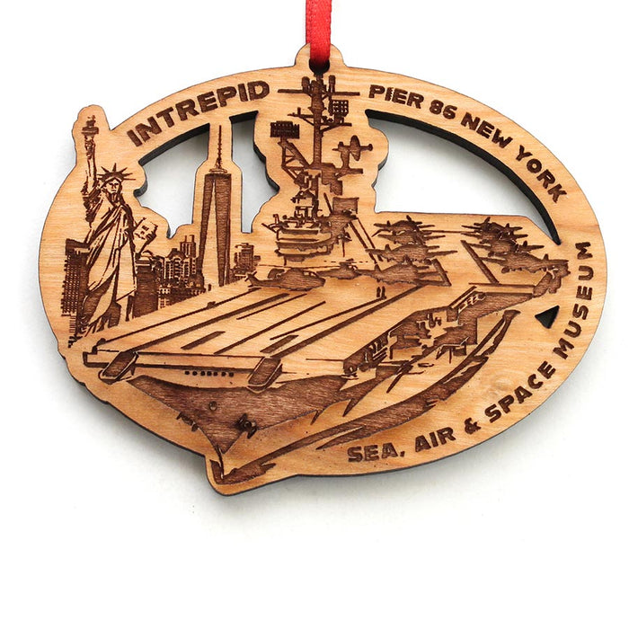 USS Constitution Wood Christmas Ornament