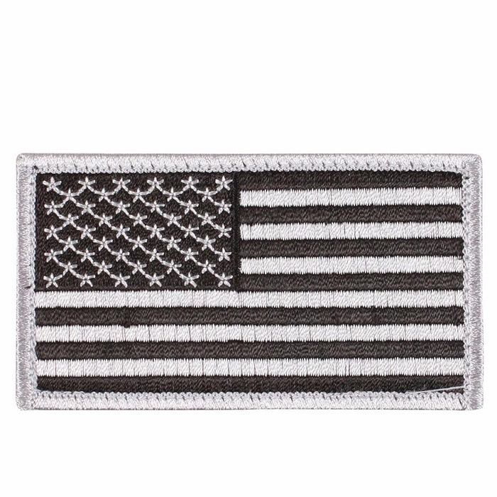 Black & Silver American Flag Patch
