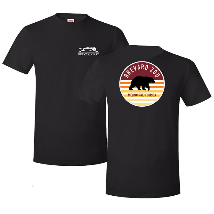 Brevard Zoo Adult Logo Black Bear T-Shirt - Front and Back view