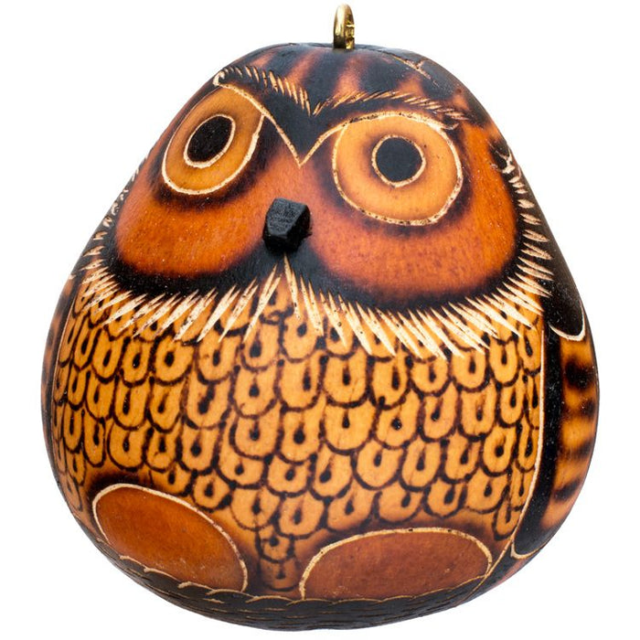 Petite Owl Gourd Ornament