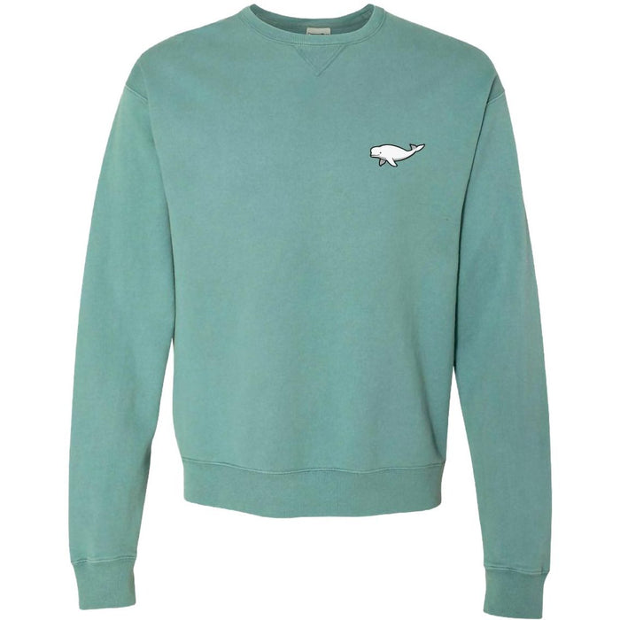 Adult Embroidered Beluga Crewneck Sweatshirt - Mystic Aquarium