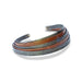 Hammered Snare Wire Bracelet with Black Wood