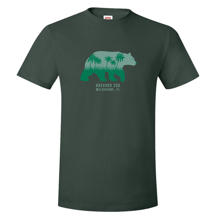 Deep Forest Green Brevard Zoo Adult Florida Black Bear T-Shirt