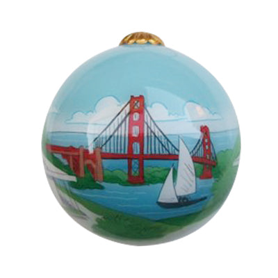 Handpainted California Academy of Sciences Glass Christmas Ornament