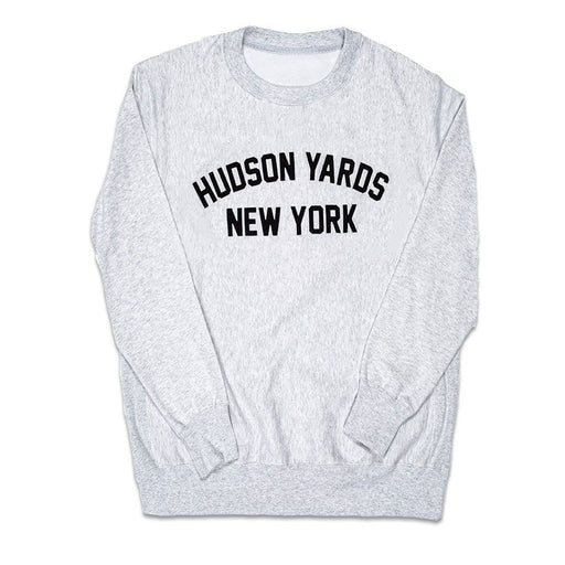 Mens Hudson Yards Felt Applique Reverse Weave Crew