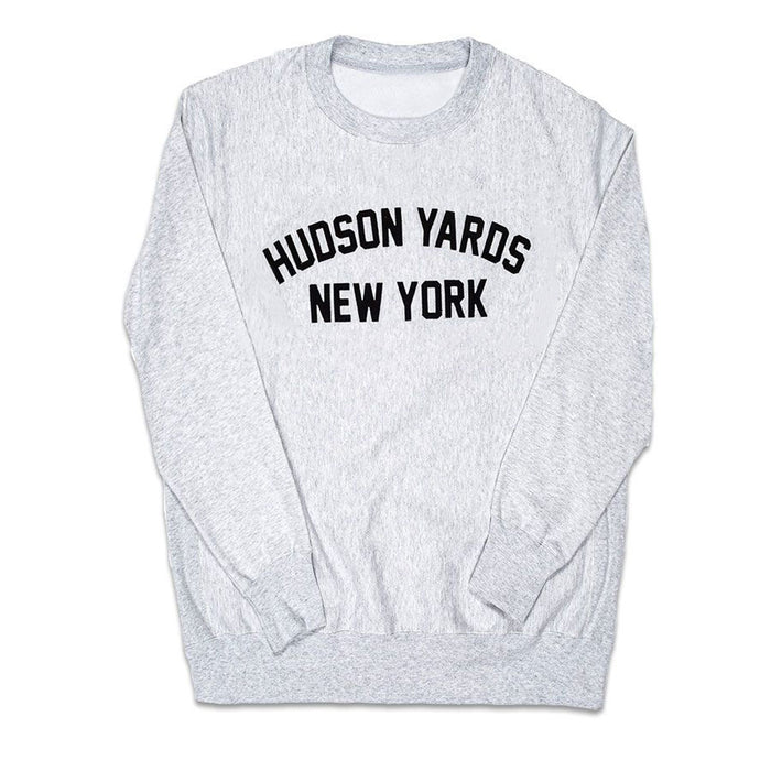 Mens Hudson Yards Felt Applique Reverse Weave Crew