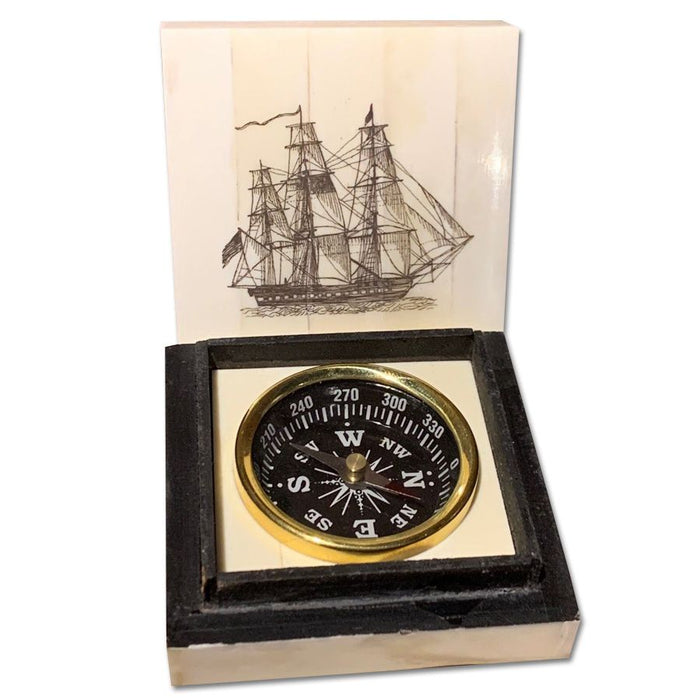 USS Constitution Navy Ship Relief Box Compass